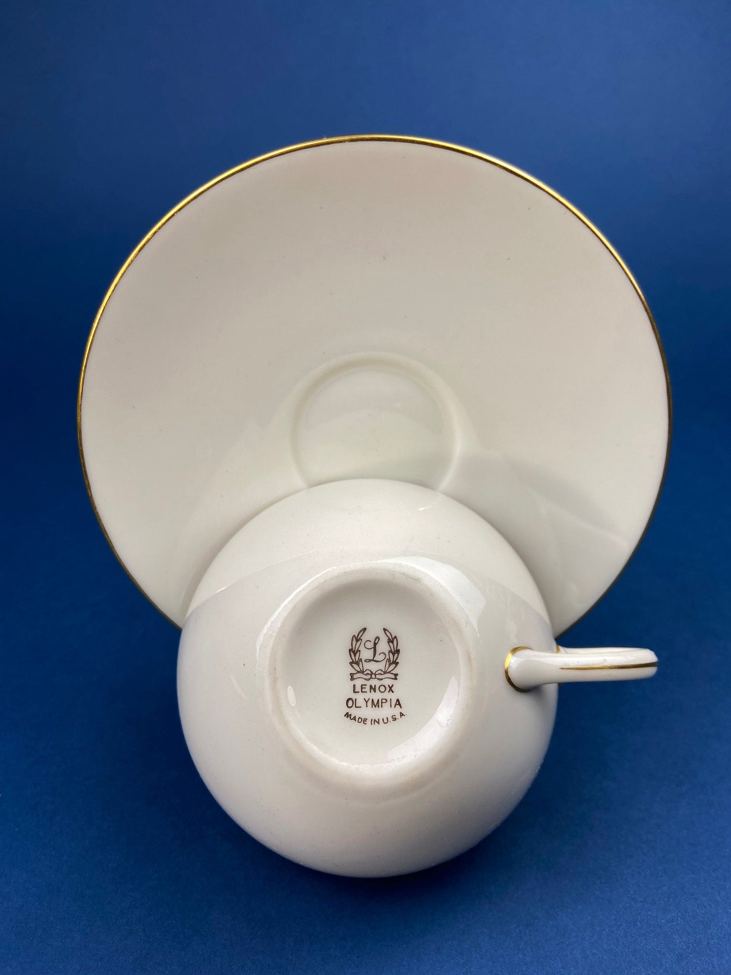 Lenox Tea Cup & Saucer. Creamy White with Gold Rim Tea or Coffee Set. Olympia by Lenox. Porcelain Made in the USA. - Tampa Home & Garden Store