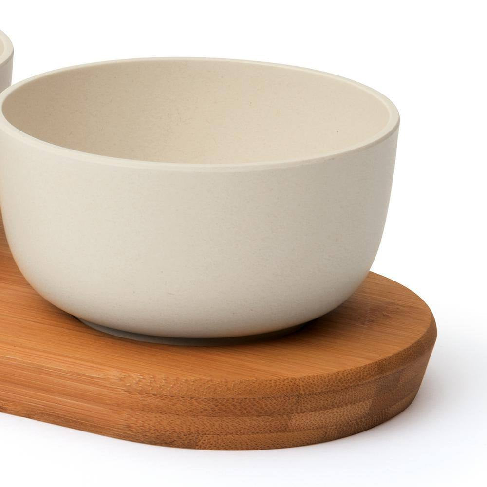 Leo 3-Piece Bamboo Bowl Set with Serving Tray – Eco-Friendly Entertaining Made Easy - Tampa Home & Garden Store