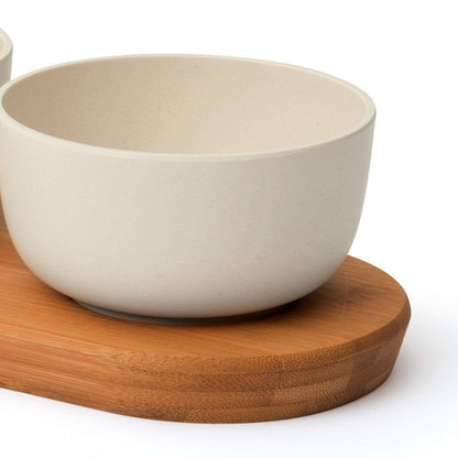 Leo 3-Piece Bamboo Bowl Set with Serving Tray – Eco-Friendly Entertaining Made Easy - Tampa Home & Garden Store