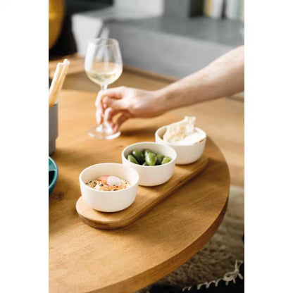 Leo 3-Piece Bamboo Bowl Set with Serving Tray – Eco-Friendly Entertaining Made Easy - Tampa Home & Garden Store