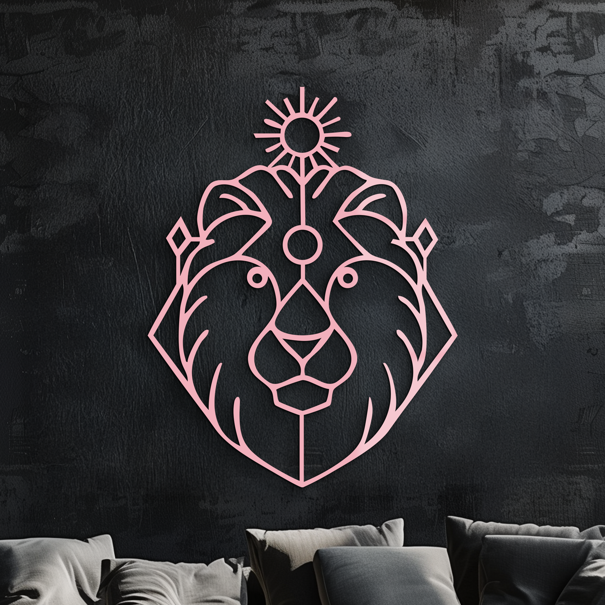 Leo Zodiac Metal Wall Art – Geometric Lion Horoscope Decor - KAFGP144 - Tampa Home & Garden Store