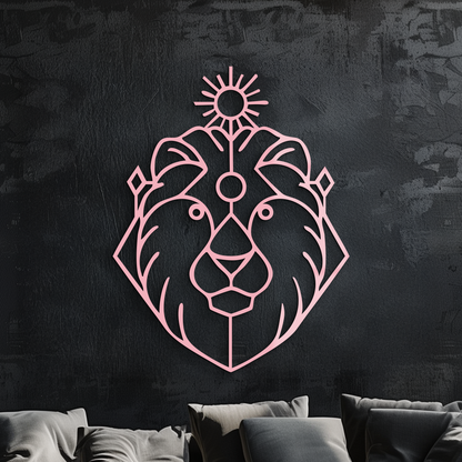Leo Zodiac Metal Wall Art – Geometric Lion Horoscope Decor - KAFGP144 - Tampa Home & Garden Store