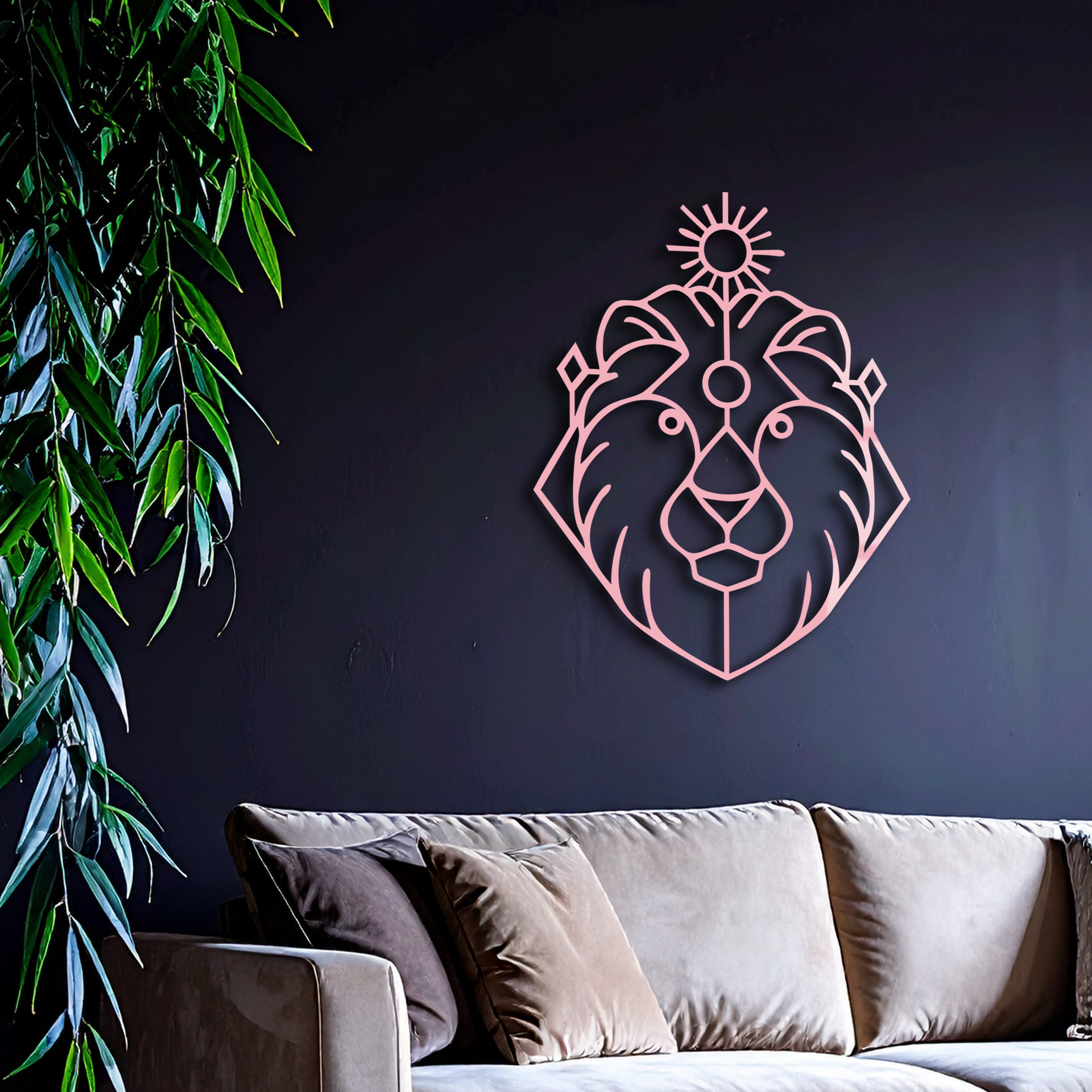 Leo Zodiac Metal Wall Art – Geometric Lion Horoscope Decor - KAFGP144 - Tampa Home & Garden Store