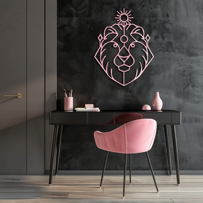Leo Zodiac Metal Wall Art – Geometric Lion Horoscope Decor - KAFGP144 - Tampa Home & Garden Store