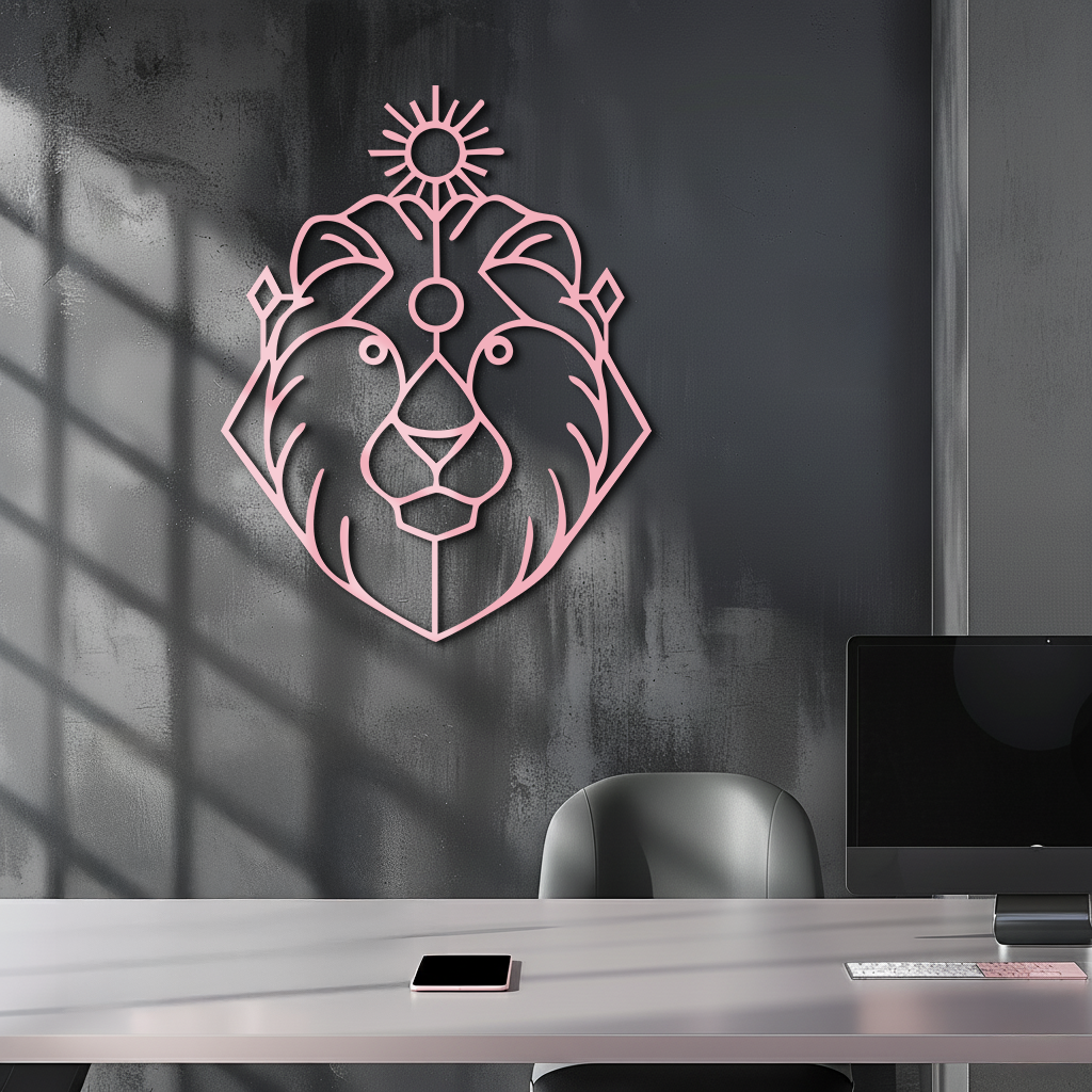 Leo Zodiac Metal Wall Art – Geometric Lion Horoscope Decor - KAFGP144 - Tampa Home & Garden Store