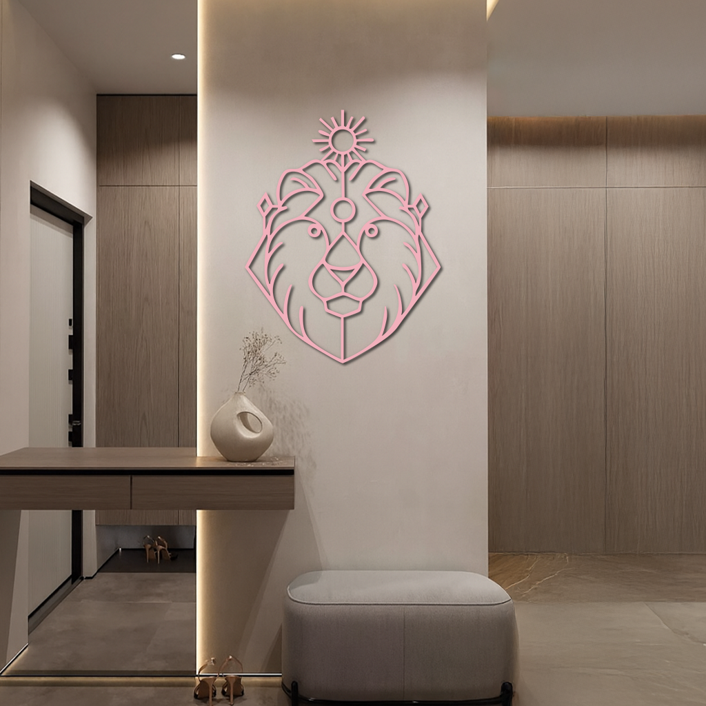 Leo Zodiac Metal Wall Art – Geometric Lion Horoscope Decor - KAFGP144 - Tampa Home & Garden Store