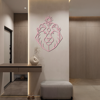 Leo Zodiac Metal Wall Art – Geometric Lion Horoscope Decor - KAFGP144 - Tampa Home & Garden Store
