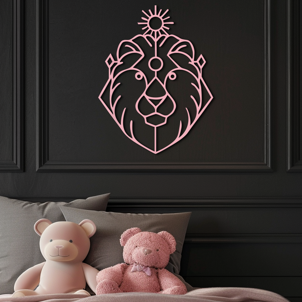 Leo Zodiac Metal Wall Art – Geometric Lion Horoscope Decor - KAFGP144 - Tampa Home & Garden Store