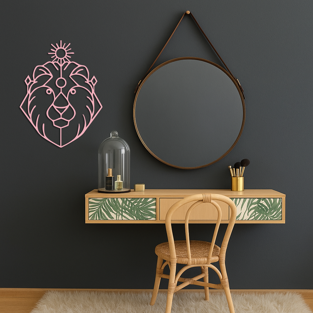 Leo Zodiac Metal Wall Art – Geometric Lion Horoscope Decor - KAFGP144 - Tampa Home & Garden Store
