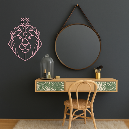 Leo Zodiac Metal Wall Art – Geometric Lion Horoscope Decor - KAFGP144 - Tampa Home & Garden Store