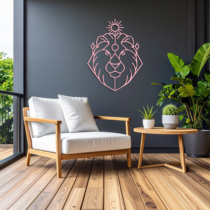 Leo Zodiac Metal Wall Art – Geometric Lion Horoscope Decor - KAFGP144 - Tampa Home & Garden Store