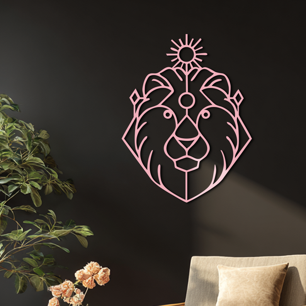Leo Zodiac Metal Wall Art – Geometric Lion Horoscope Decor - KAFGP144 - Tampa Home & Garden Store