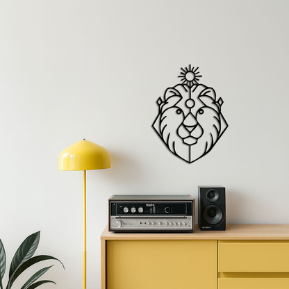 Leo Zodiac Metal Wall Art – Geometric Lion Horoscope Decor - KAFGP144 - Tampa Home & Garden Store