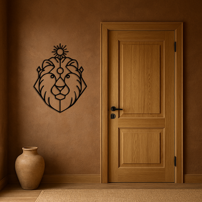 Leo Zodiac Metal Wall Art – Geometric Lion Horoscope Decor - KAFGP144 - Tampa Home & Garden Store