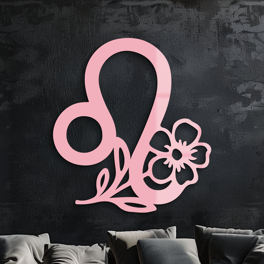 Leo Zodiac Sign Floral Metal Wall Art – Astrology-Inspired Home Decor - KAFGP080 - Tampa Home & Garden Store