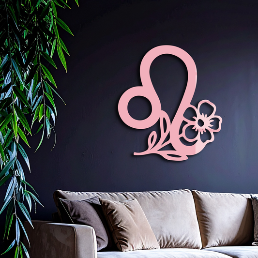 Leo Zodiac Sign Floral Metal Wall Art – Astrology-Inspired Home Decor - KAFGP080 - Tampa Home & Garden Store