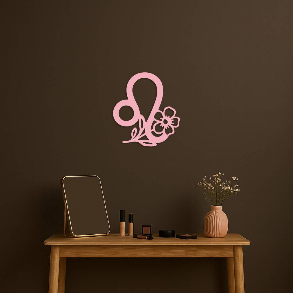 Leo Zodiac Sign Floral Metal Wall Art – Astrology-Inspired Home Decor - KAFGP080 - Tampa Home & Garden Store