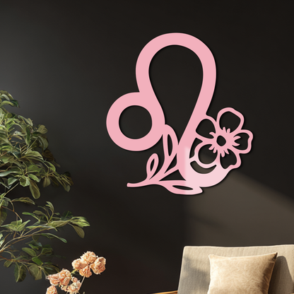 Leo Zodiac Sign Floral Metal Wall Art – Astrology-Inspired Home Decor - KAFGP080 - Tampa Home & Garden Store
