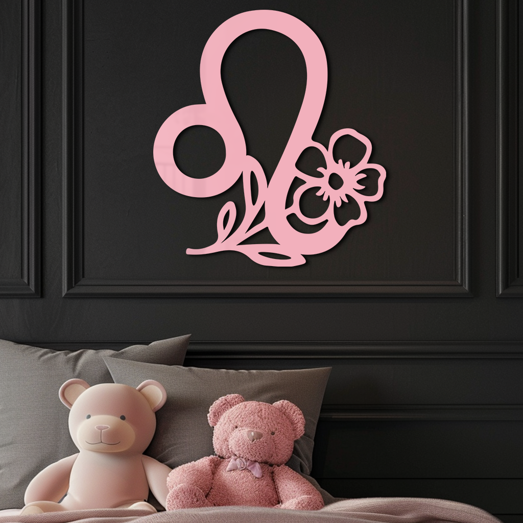 Leo Zodiac Sign Floral Metal Wall Art – Astrology-Inspired Home Decor - KAFGP080 - Tampa Home & Garden Store