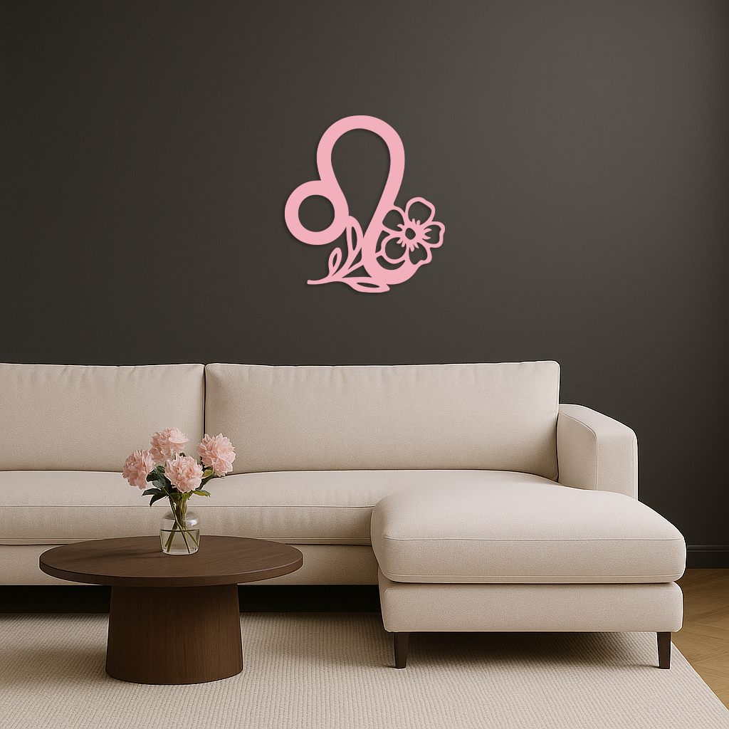 Leo Zodiac Sign Floral Metal Wall Art – Astrology-Inspired Home Decor - KAFGP080 - Tampa Home & Garden Store