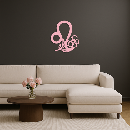 Leo Zodiac Sign Floral Metal Wall Art – Astrology-Inspired Home Decor - KAFGP080 - Tampa Home & Garden Store