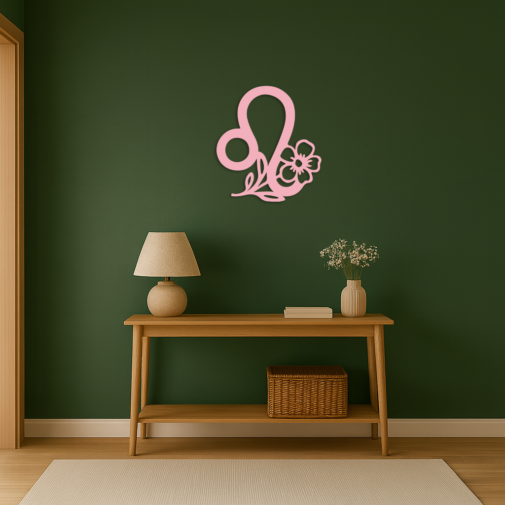 Leo Zodiac Sign Floral Metal Wall Art – Astrology-Inspired Home Decor - KAFGP080 - Tampa Home & Garden Store