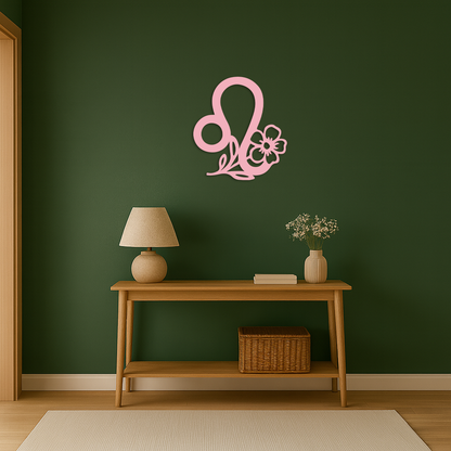 Leo Zodiac Sign Floral Metal Wall Art – Astrology-Inspired Home Decor - KAFGP080 - Tampa Home & Garden Store