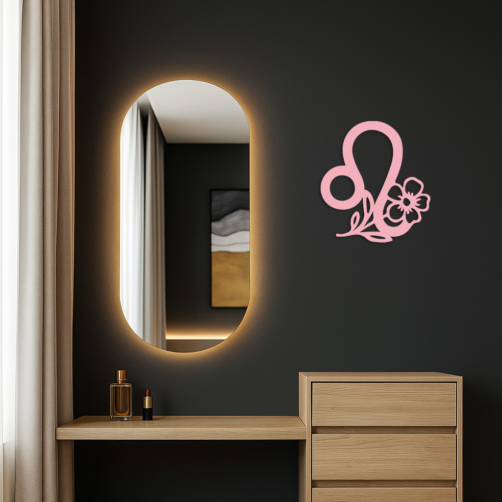 Leo Zodiac Sign Floral Metal Wall Art – Astrology-Inspired Home Decor - KAFGP080 - Tampa Home & Garden Store