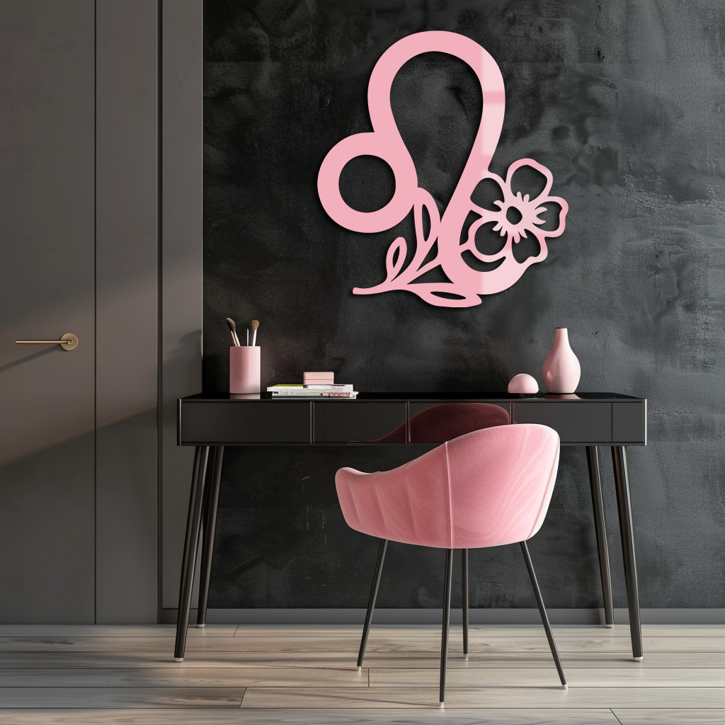 Leo Zodiac Sign Floral Metal Wall Art – Astrology-Inspired Home Decor - KAFGP080 - Tampa Home & Garden Store