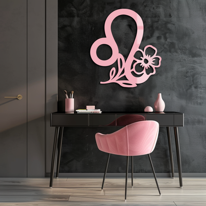 Leo Zodiac Sign Floral Metal Wall Art – Astrology-Inspired Home Decor - KAFGP080 - Tampa Home & Garden Store