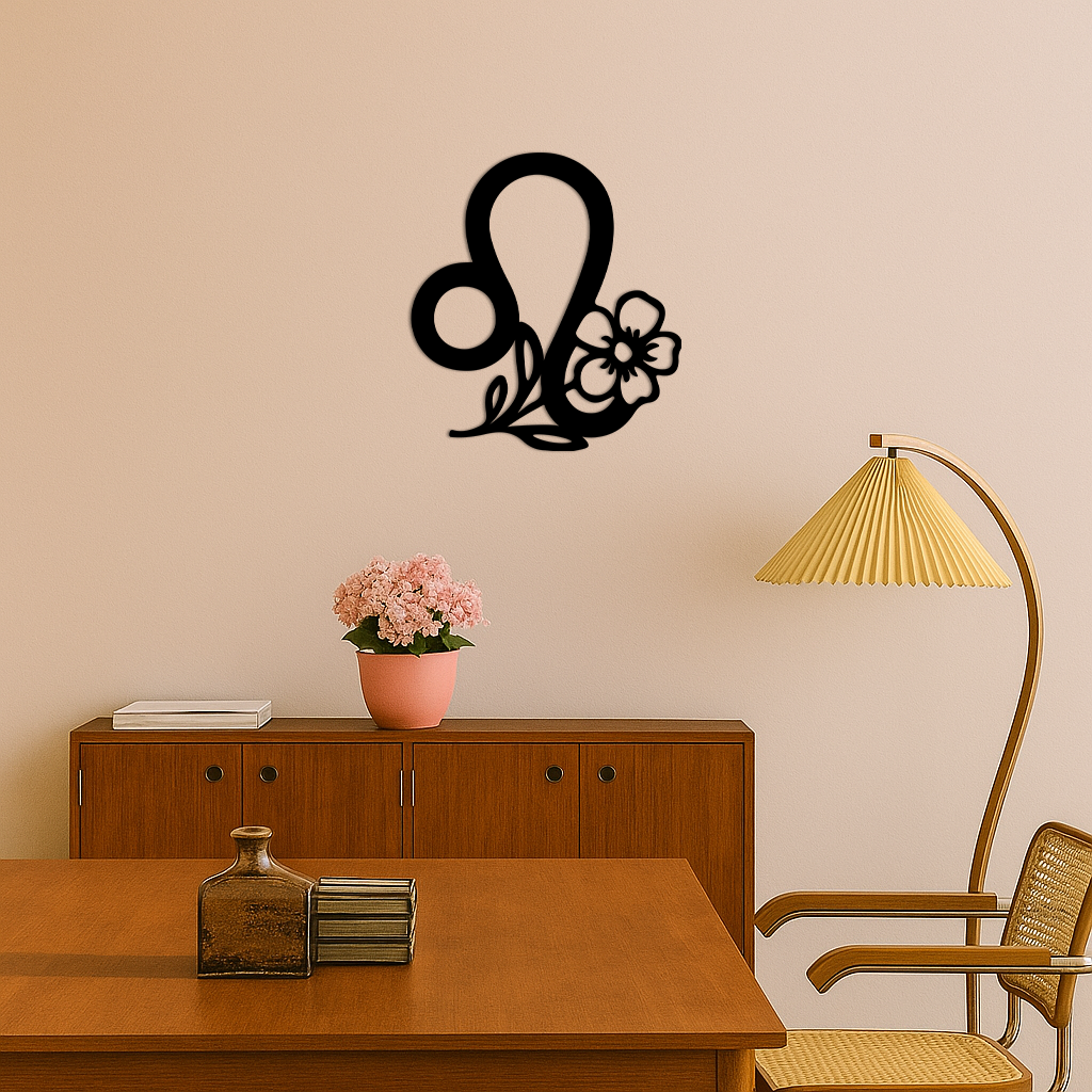 Leo Zodiac Sign Floral Metal Wall Art – Astrology-Inspired Home Decor - KAFGP080 - Tampa Home & Garden Store