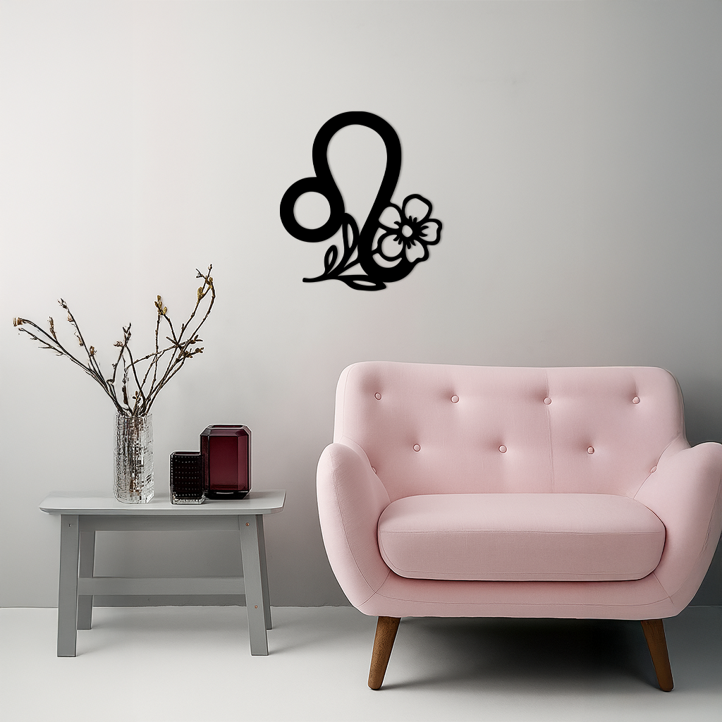 Leo Zodiac Sign Floral Metal Wall Art – Astrology-Inspired Home Decor - KAFGP080 - Tampa Home & Garden Store
