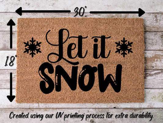 Let It Snow Door Mat | Hippo Christmas Doormat | Winter Decoration | Welcome Mat | Holiday Doormat | Winter Decor | Christmas Gift - Tampa Home & Garden Store
