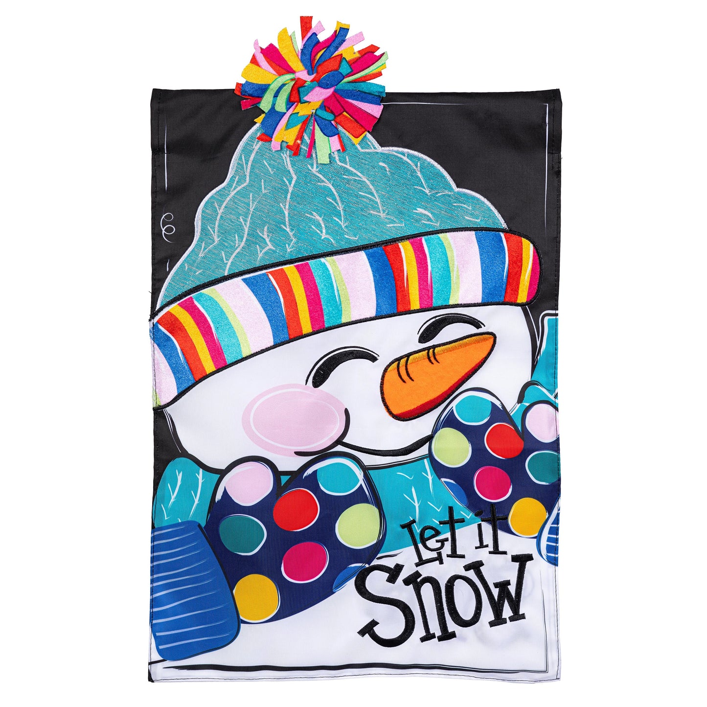 Let It Snow-Man Applique Garden Flag - Tampa Home & Garden Store