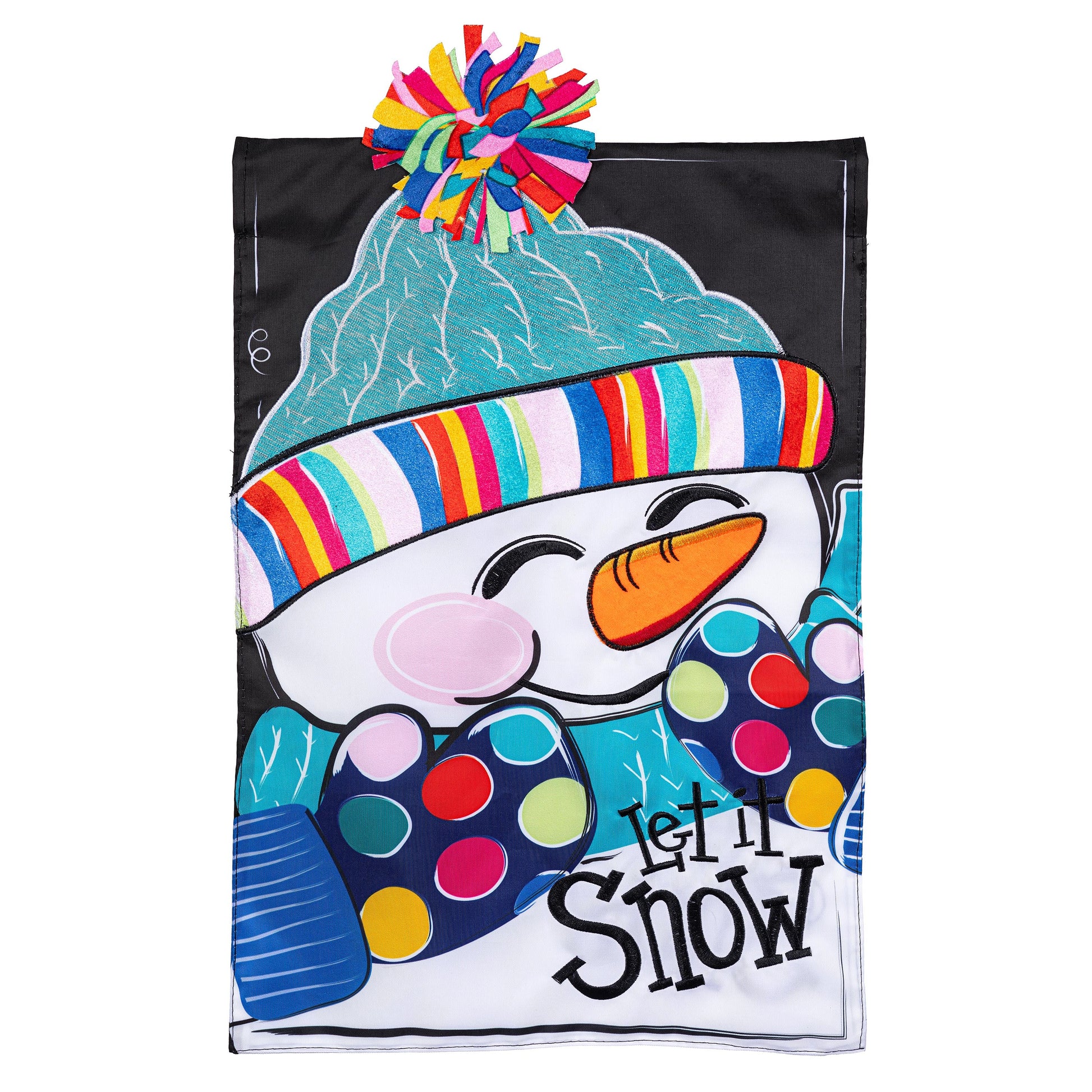 Let It Snow-Man Applique Garden Flag - Tampa Home & Garden Store