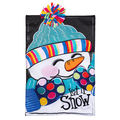 Let It Snow-Man Applique Garden Flag - Tampa Home & Garden Store