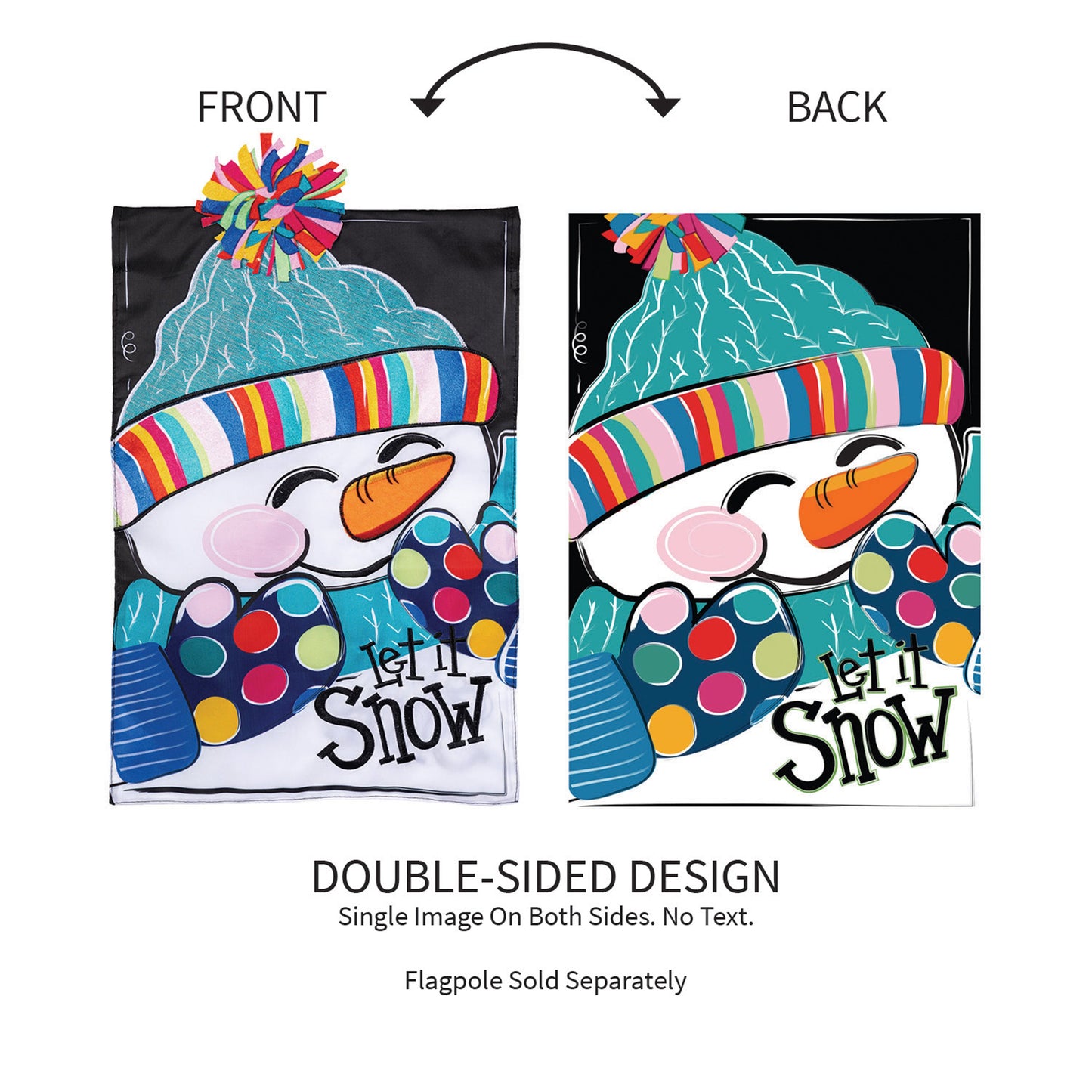 Let It Snow-Man Applique Garden Flag - Tampa Home & Garden Store