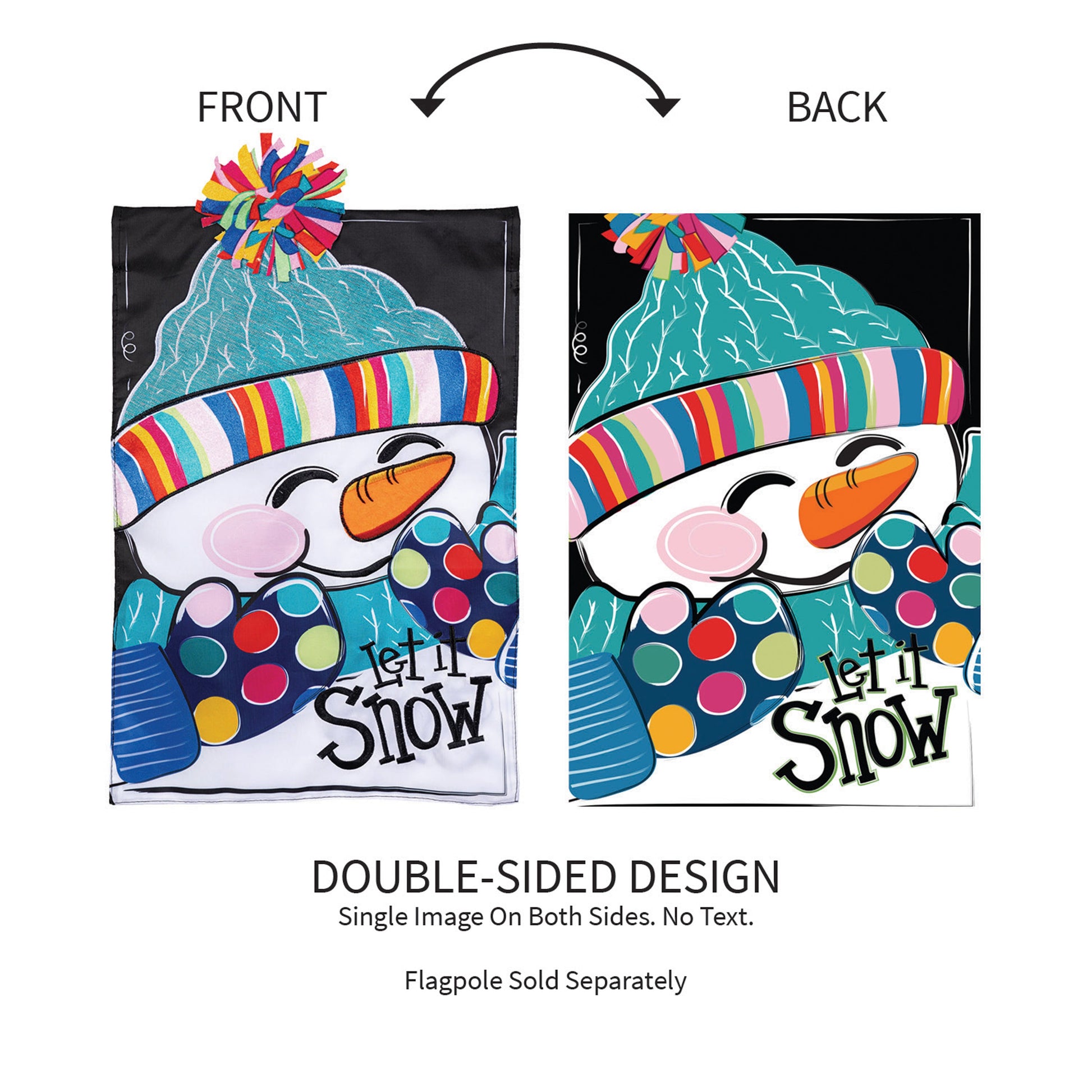Let It Snow-Man Applique Garden Flag - Tampa Home & Garden Store