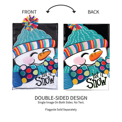 Let It Snow-Man Applique Garden Flag - Tampa Home & Garden Store