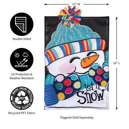 Let It Snow-Man Applique Garden Flag - Tampa Home & Garden Store