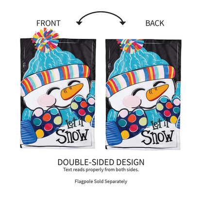 Let It Snow-Man Applique House Flag - Tampa Home & Garden Store