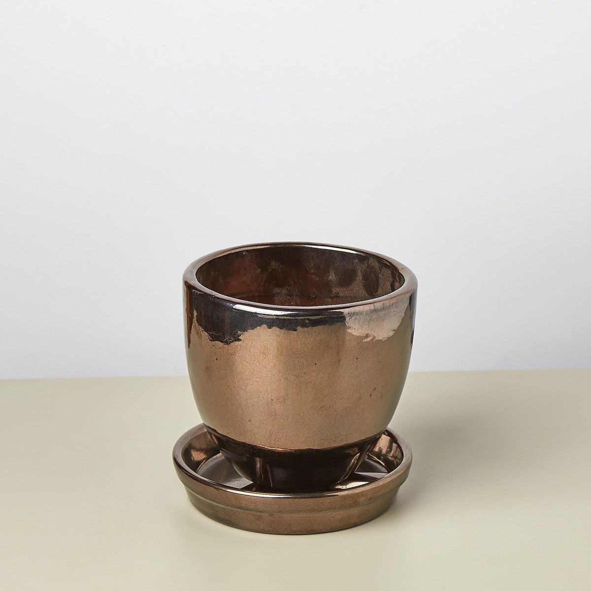 Liberty Bell Planter ceramic glazed brown planter with rustic finish by House Plant Shop on Tampa Home & Garden Store
