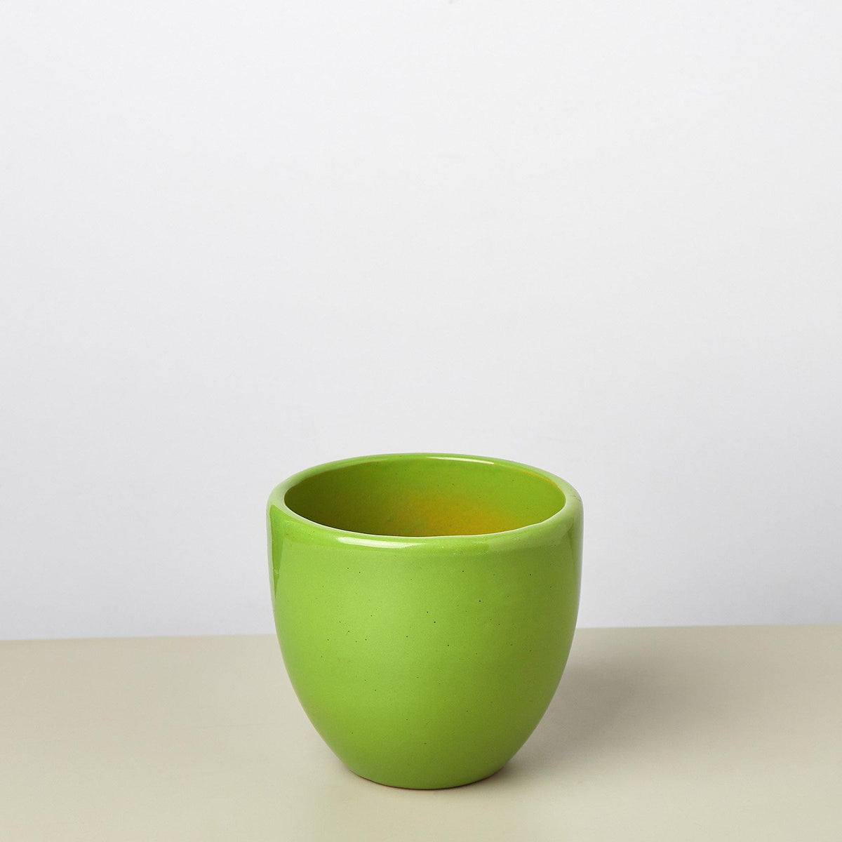 Liberty Bell Planter lime green ceramic pot by House Plant Shop on Tampa Home & Garden Store