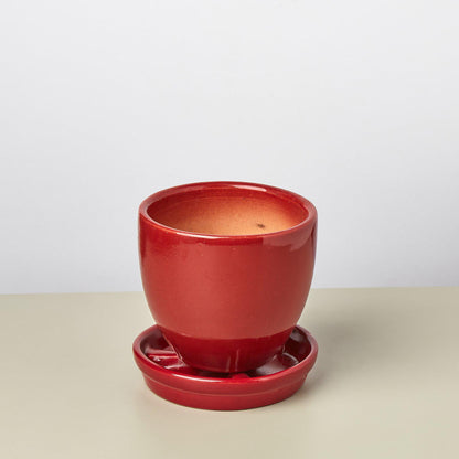 Liberty Bell Planter red ceramic stackable pot with saucers House Plant Shop on Tampa Home & Garden Store