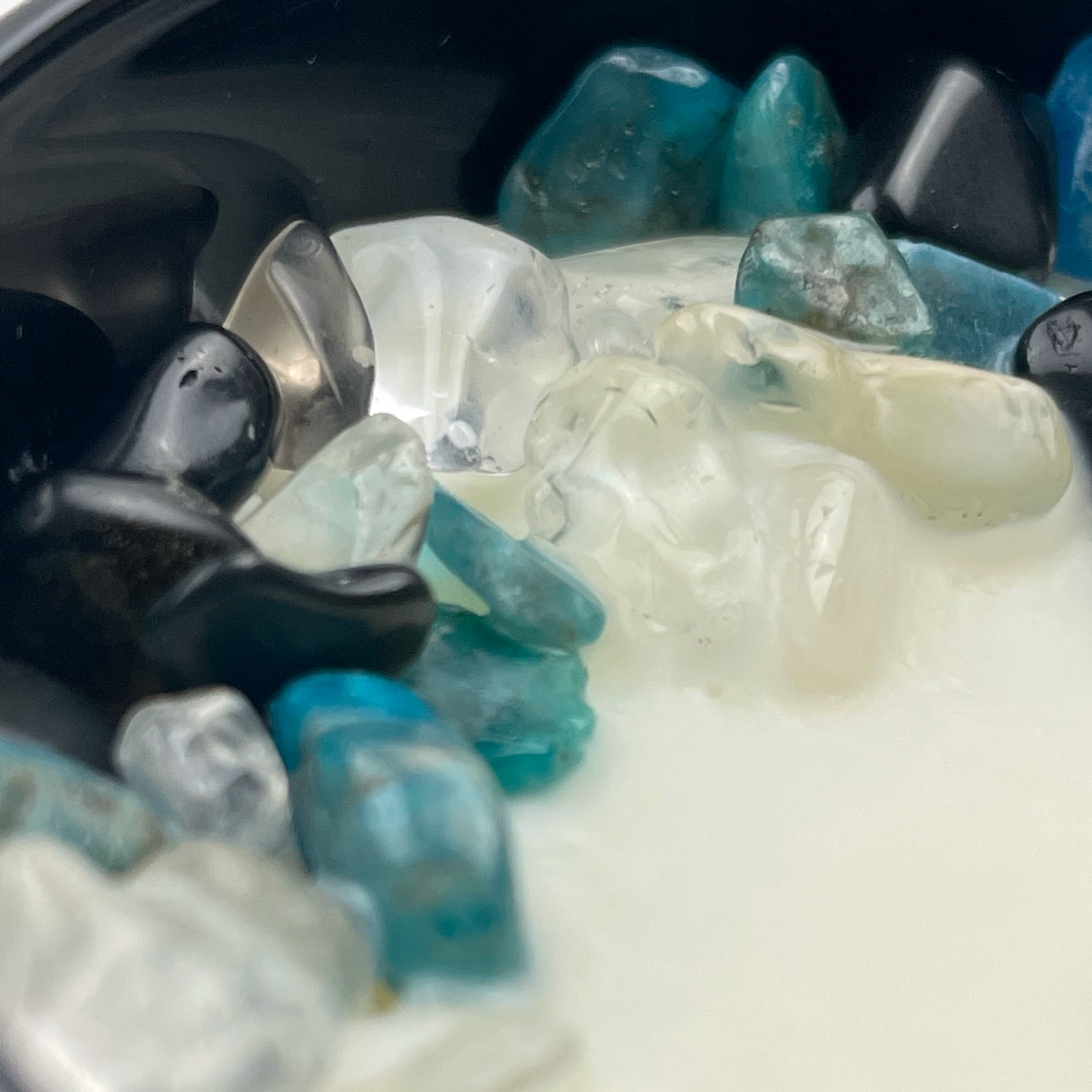 Libra Zodiac Crystal Candle with Obsidian, Blue Apatite, and Crystal Quartz | Coconut-Soy Wax Candle, 9oz - Tampa Home & Garden Store