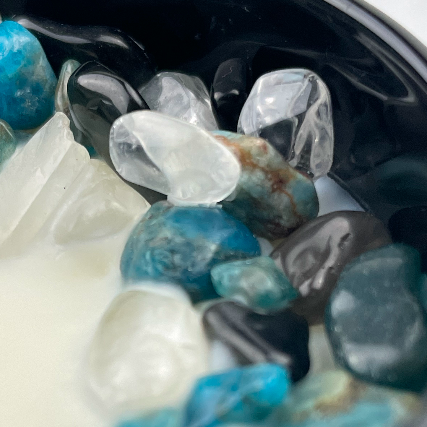Libra Zodiac Crystal Candle with Obsidian, Blue Apatite, and Crystal Quartz | Coconut-Soy Wax Candle, 9oz - Tampa Home & Garden Store
