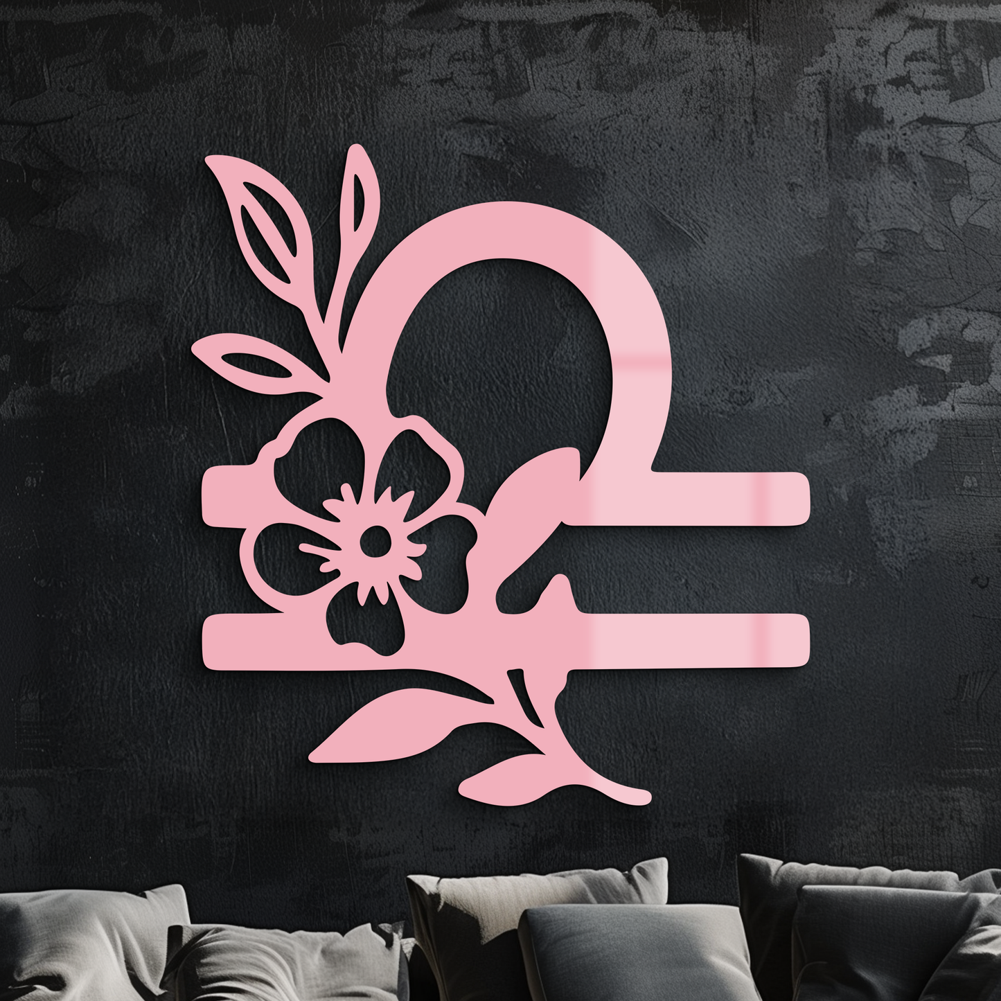 Libra Zodiac Sign Floral Metal Wall Art – Astrology Inspired Home Decor - KAFGP083 - Tampa Home & Garden Store