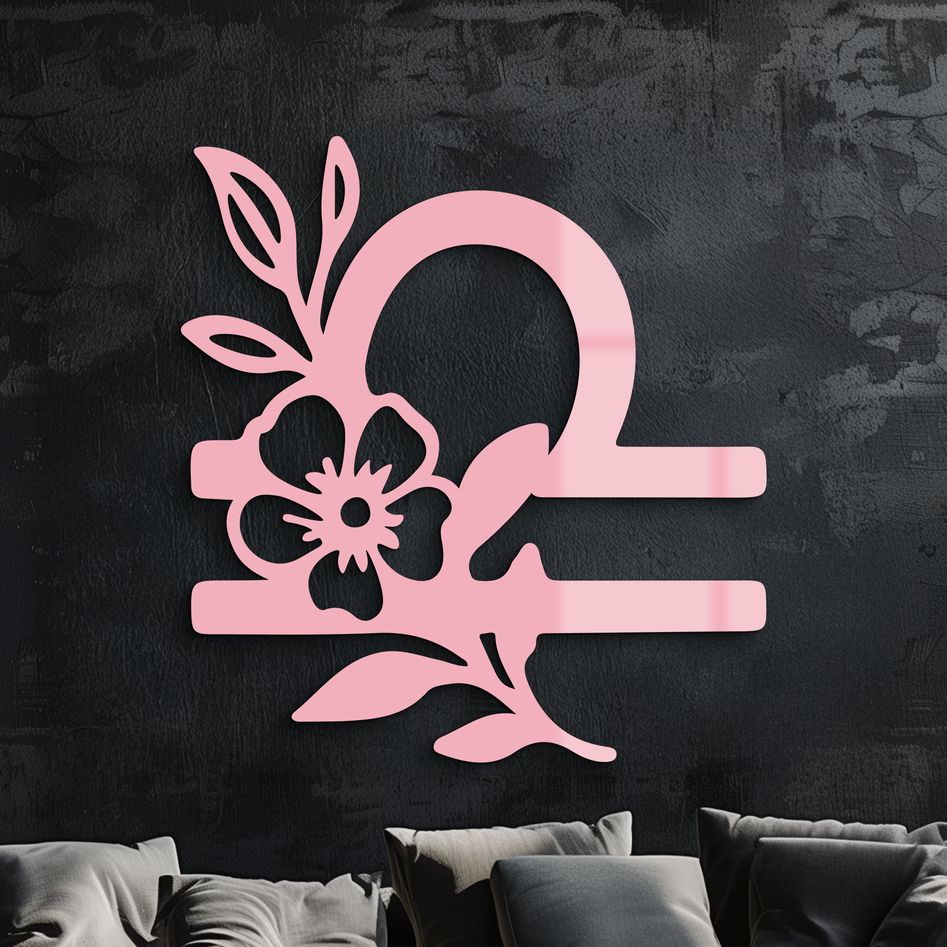 Libra Zodiac Sign Floral Metal Wall Art – Astrology Inspired Home Decor - KAFGP083 - Tampa Home & Garden Store