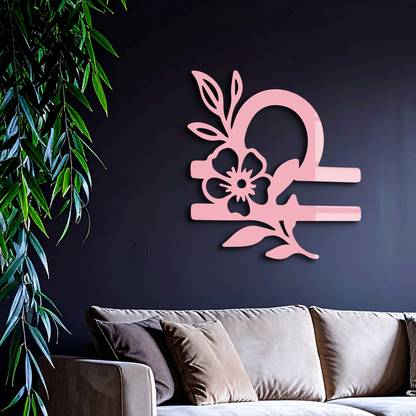 Libra Zodiac Sign Floral Metal Wall Art – Astrology Inspired Home Decor - KAFGP083 - Tampa Home & Garden Store