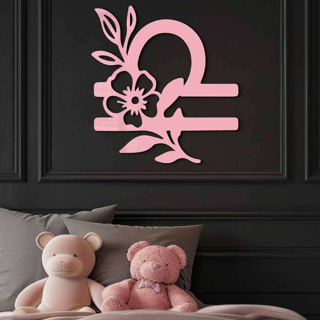 Libra Zodiac Sign Floral Metal Wall Art – Astrology Inspired Home Decor - KAFGP083 - Tampa Home & Garden Store